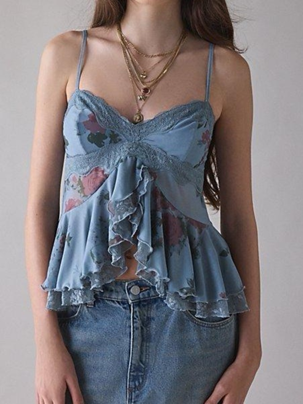 Kimchi Blue asymmetrical babydoll camisole top